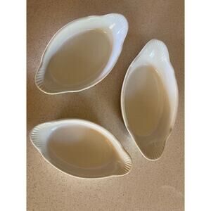 Set of 3 vintage pottery au gratin baking dishes from Portugal